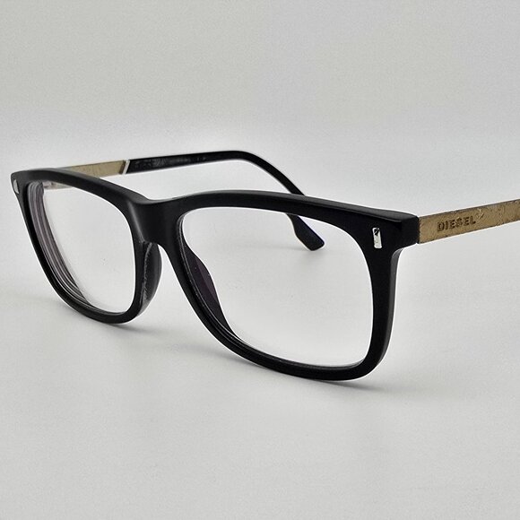 Diesel DL5199-3 001 Shiny Black Matte Gold Eyeglasses Frame 53-15-145 - Picture 1 of 13